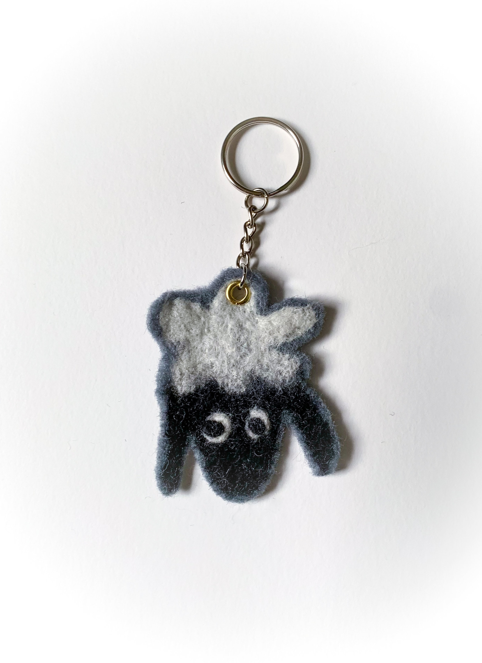 Felted Sheep Keychain Hand Felted Black Sheep Keyring Wool Etsy