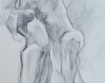 Graphite Drawing of Figures (The Kiss)
