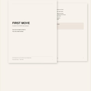 ADHD Task Paralysis Printable Kit | First Contact Starter Sheets PDF Goodnotes