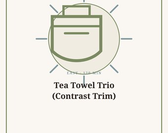 Tea Towel Sewing Pattern PDF, Tea Towel Trio, Contrast Trim | Stitchfolk