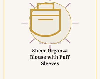 Sewing Pattern PDF, Sheer Organza Blouse, Puff Sleeve Top | Stitchfolk