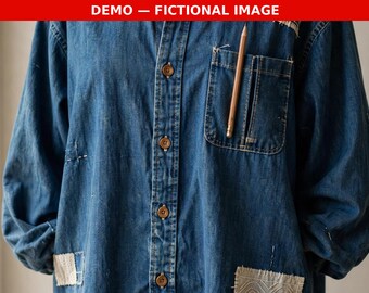 Visible-Mending Denim Overshirt Sewing Pattern PDF, Sashiko Repair | Stitchfolk