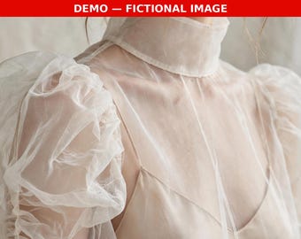 Sewing Pattern PDF, Sheer Organza Blouse, Puff Sleeve Top | Stitchfolk