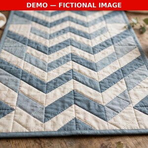 Patchwork Table Runner Sewing Pattern PDF, Half-Square Triangles | Stitchfolk