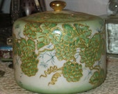 Antique BISCUIT Jar, RS Prussia Luster Biscuit jar 1915, RS (Reinhold Schlegelmilch) Gerrmany signed by Artist F.E.H.
