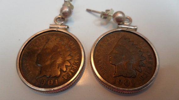 Antique 1901 Indian Head Penny Coin Jewelry Set; … - image 4