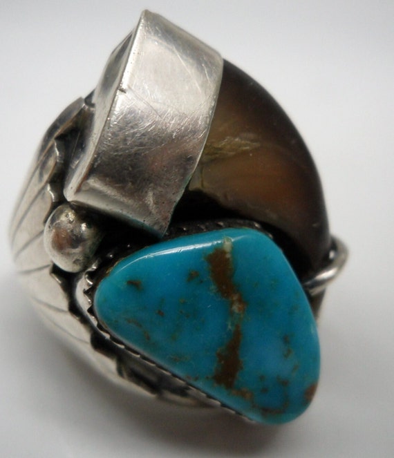 Navajo Turquoise Huge VTG 1960s Old Pawn XXL Ster… - image 3