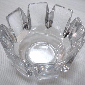 Signed Swedish Glass Crystal ORREFORS &quot;CORONA&quot; bowl, Heavy Clear Lead Crystal  Numbered T Y 884-181
