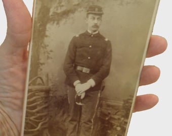 Identified Civil War CDV: 2nd Sgt William Thomas, Union Army Pennsylvania (8.5"x4")