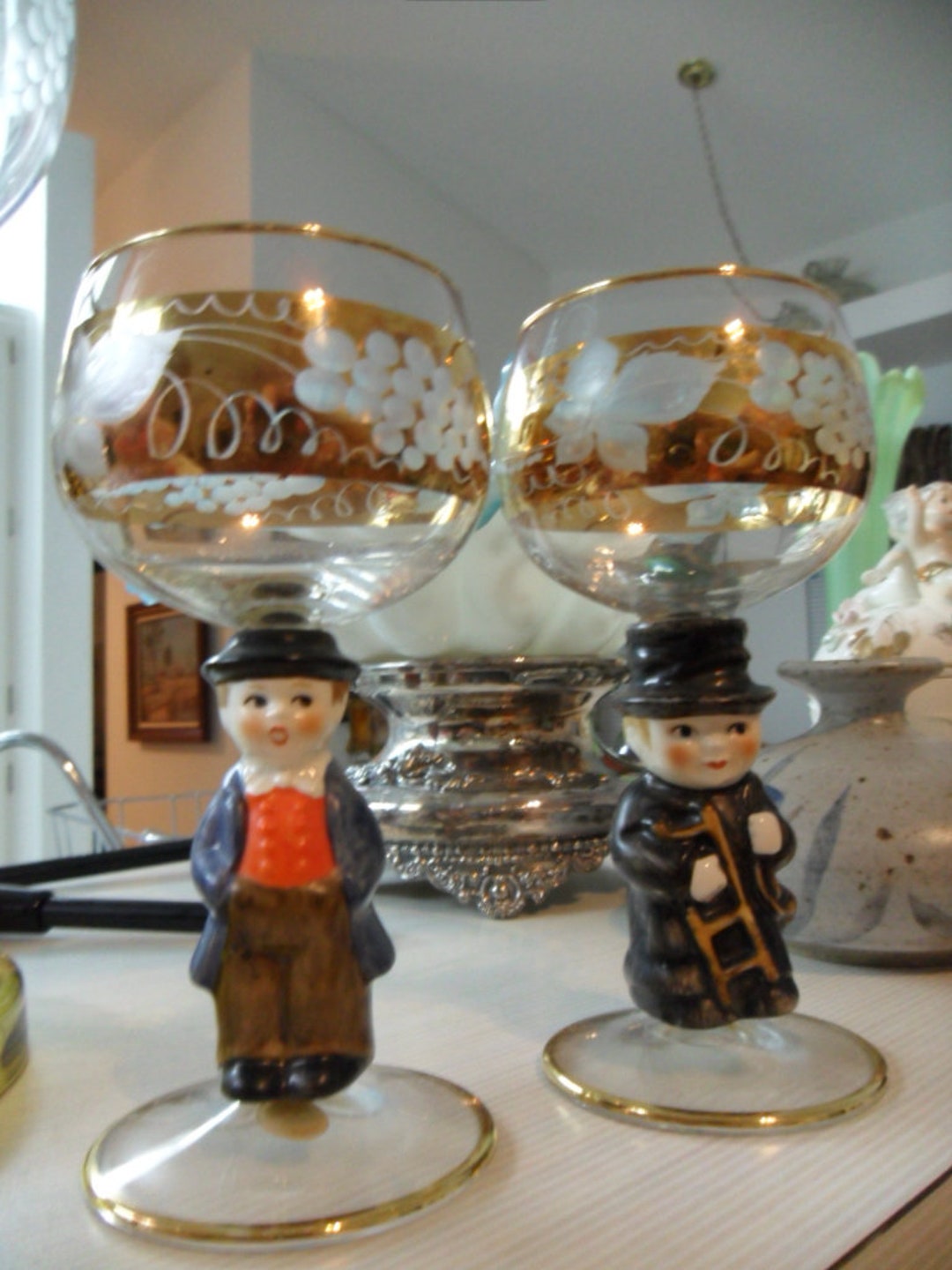 Vintage, Goebel, Bavarian, Hummel, Figural, Stem, Wine Glasses, Goblets, 1934 to 2008 Etsy