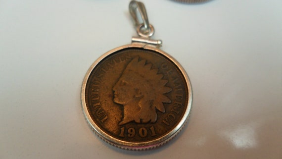 Antique 1901 Indian Head Penny Coin Jewelry Set; … - image 5