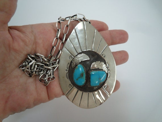 Navajo Turquoise Huge VTG 1960s Old Pawn XXL Ster… - image 9