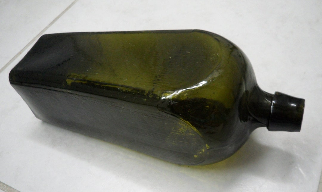 Antique Case GIN BOTTLE, Dark Olive A/k/a Black Glass Dutch C. 1870 10