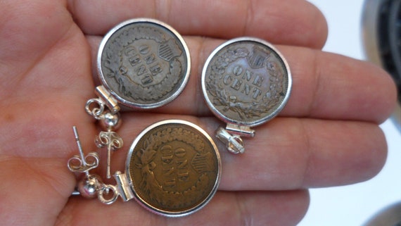 Antique 1906 Indian Head Penny Coin Jewelry Set; … - image 5