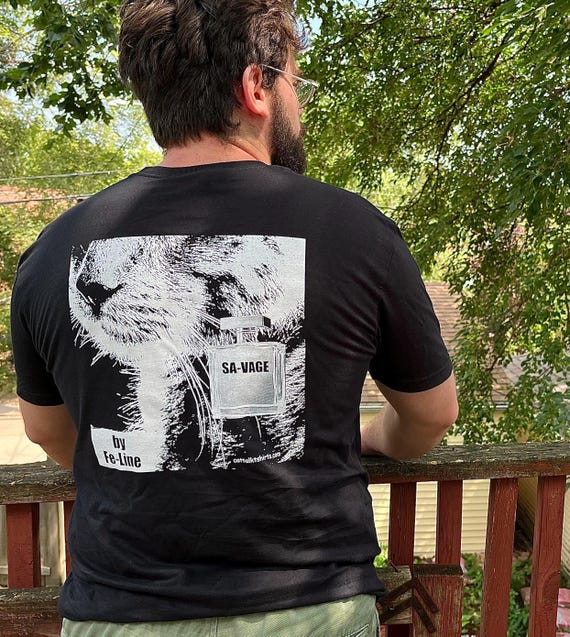 Savage - Unisex Adult Black tee. Blank front design on back