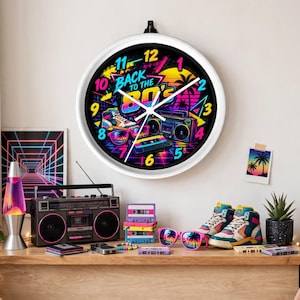 80s Neon Clock - Etsy