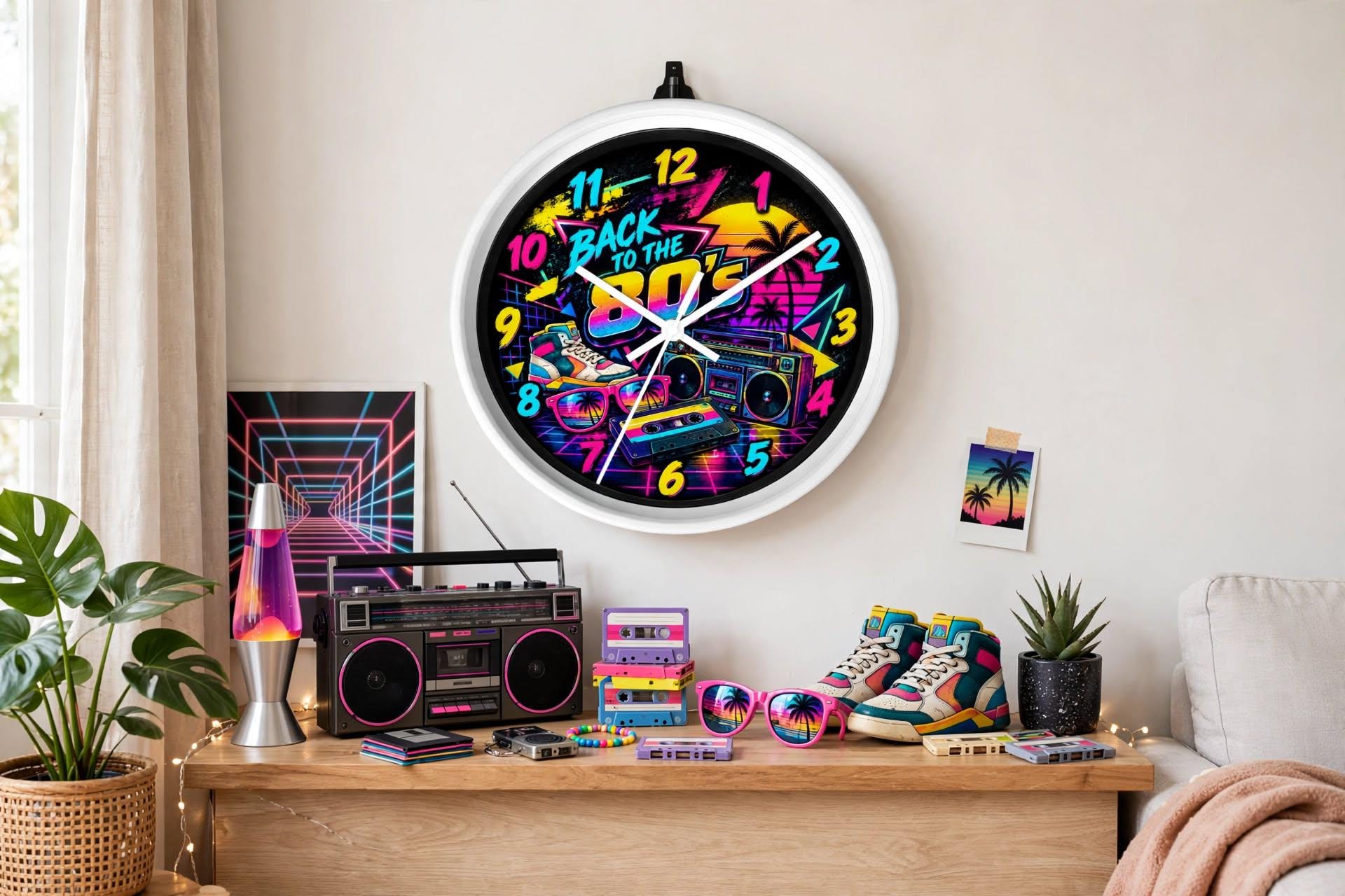 80s Neon Clock - Etsy