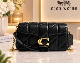 Women’s Black Shoulder Bag Quilted Crossbody Purse