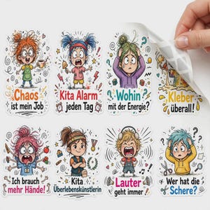 Kindergarten Chaos Clipart Bundle (8 pieces) | Chaos is my job | Kindergarten Alarm | Teacher Humor | 3000x3600 300DPI PNG | Plotter file