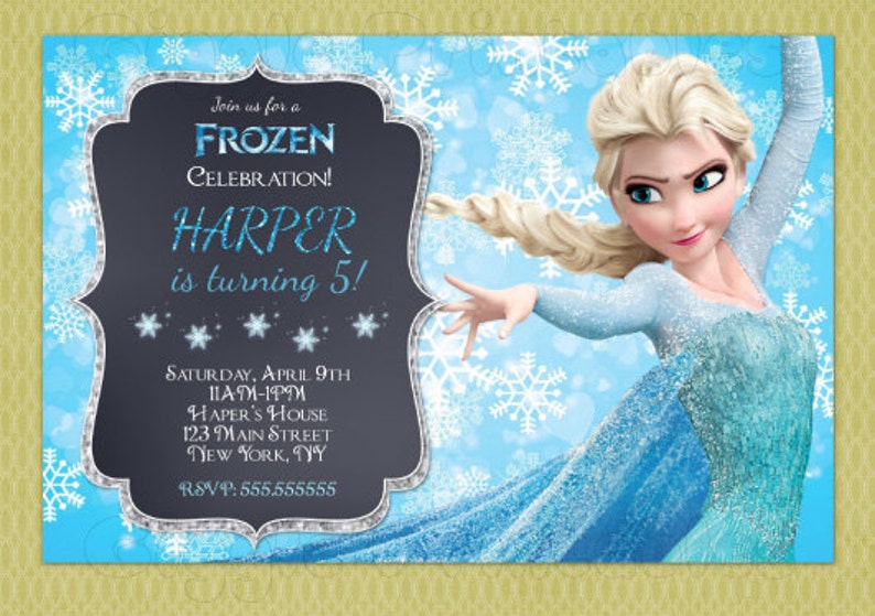Frozen Elsa Birthday Invitation Elsa Birthday Invitation Etsy