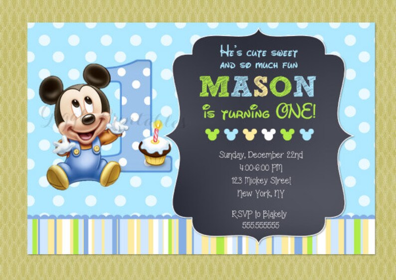 baby mickey invitations