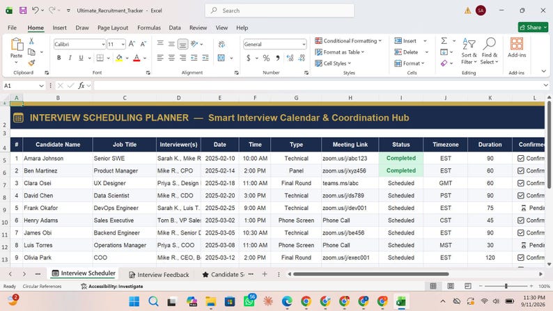 Recruitment Tracker Spreadsheet | Hiring & Applicant Tracking System ...