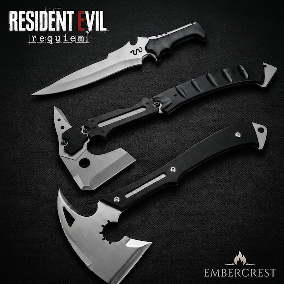 Resident Evil Requiem Leon Kennedy Hatchet Replica, Full Tang Carbon Steel Axe (18-inch)