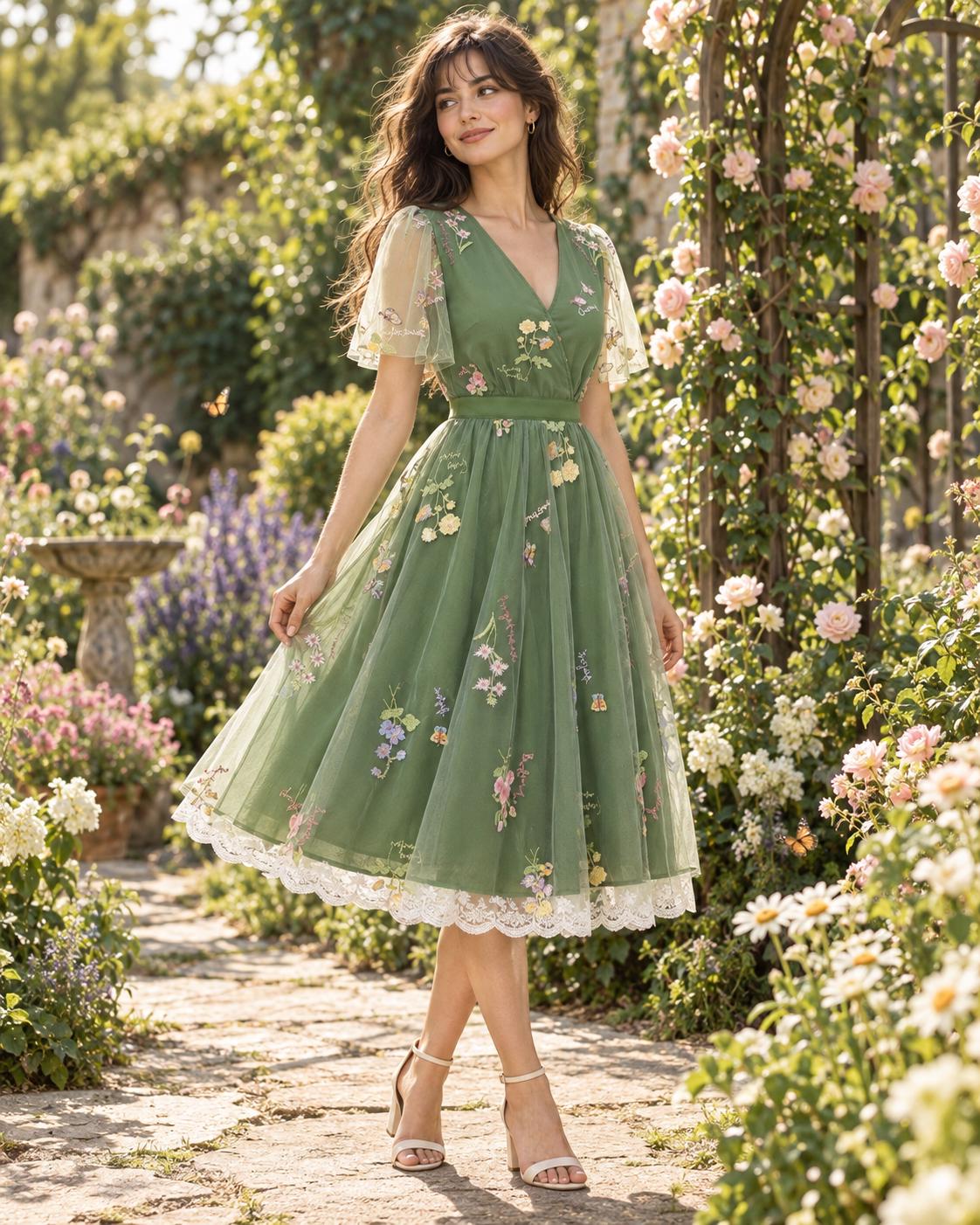 gdp green dress Sage 70s YGroup_prettyperfectionminidressset