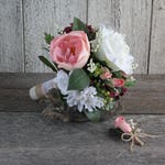 Bouquet De Fille Dhonneur Bourgogne Rose Blanc Bouquet Demoiselle Dhonneur Bouquet De Fleurs Rond Bouquet Filles Dhonneur Bordeaux