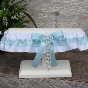 Jarretière bleue, Quelque chose de bleue, Lingerie de mariage romantique en satin et ruban  iridescente, Jarretière bachelorette