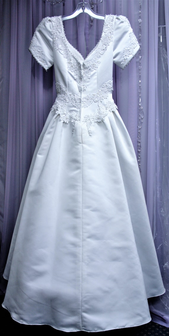 Vintage 1990's Satin wedding gown Princess style … - image 6