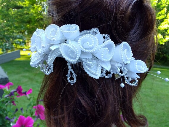 VINTAGE Floral hair comb for wedding or any speci… - image 9
