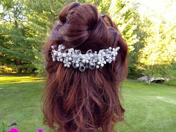 Pearl wedding tiara Headpiece for the bride Hair … - image 1