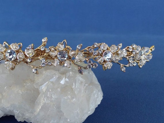 Gold Wedding Tiara with rhinestone and crystals, … - image 6