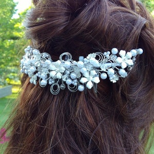 Pearl wedding tiara Headpiece for the bride Hair jewelry for the ball image 3