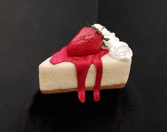 Sweet Cheesecake Slice Fascinator or Desk Decor in Plain, Strawberry, Chocolate, Raspberry, or Caramel ~ Made to Order