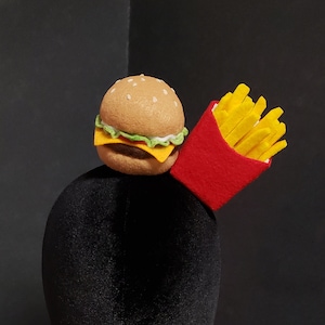 Burger and Fries Fascinator or Desk Decor ~ Made to Order