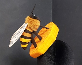 Giant Honey Bee and Honeycomb Hat Fascinator or Desk Decor ~ Made to Order