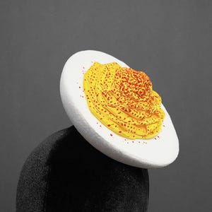 Giant Deviled Egg Fascinator Hat or Desk Decor ~ Made to Order