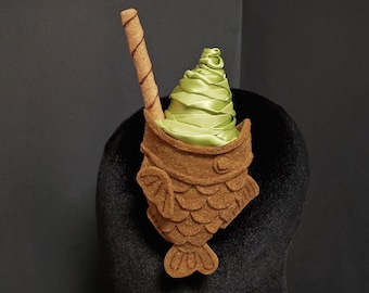 Kawaii Taiyaki Ice Cream Fascinator or Desk Decor ~  7+ Flavors Available! ~ Made to Order
