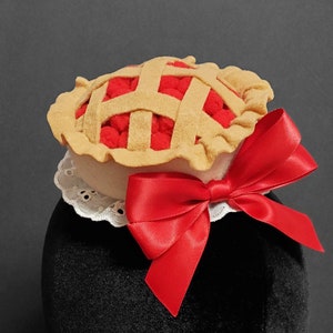 Sweet Cherry Pie Fascinator Hat or Desk Decor ~ Made to Order