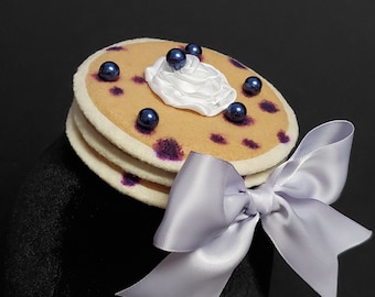 Sweet Blueberry Pancakes and Whipped Cream Fascinator or Desk Decor ~ Made to Order