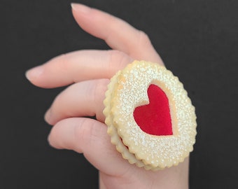 Sweet Jam Linzer Heart Cookie Ring ~ 5 Flavors Available ~ Made to Order