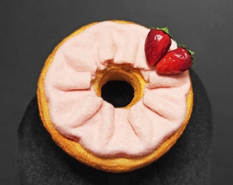 Delicious Strawberry Cream Cheese Bagel Fascinator Hat or Desk Decor ~ Made to Order