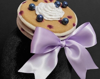 Sweet Blueberry Pancakes and Whipped Cream Fascinator or Desk Decor ~ Made to Order