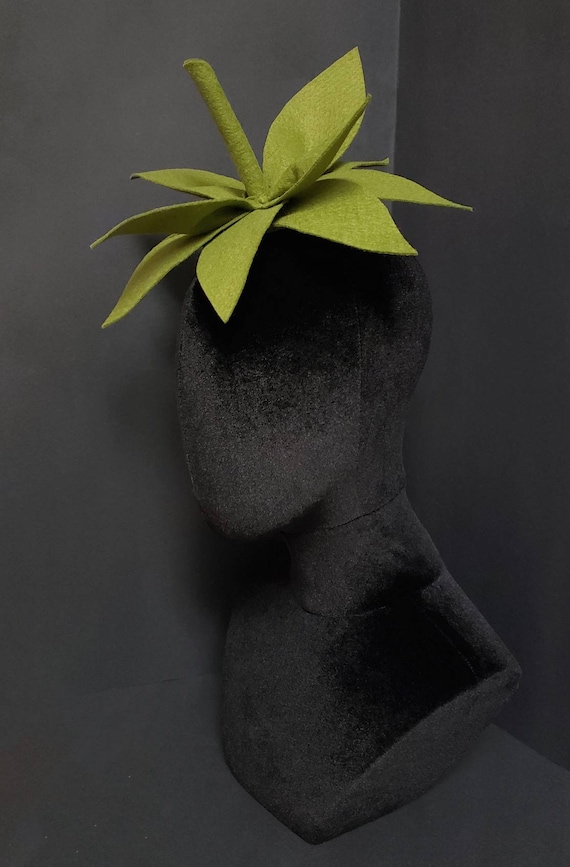 Sweet Green Leaves Strawberry Top Fascinator Made to Order Etsy
