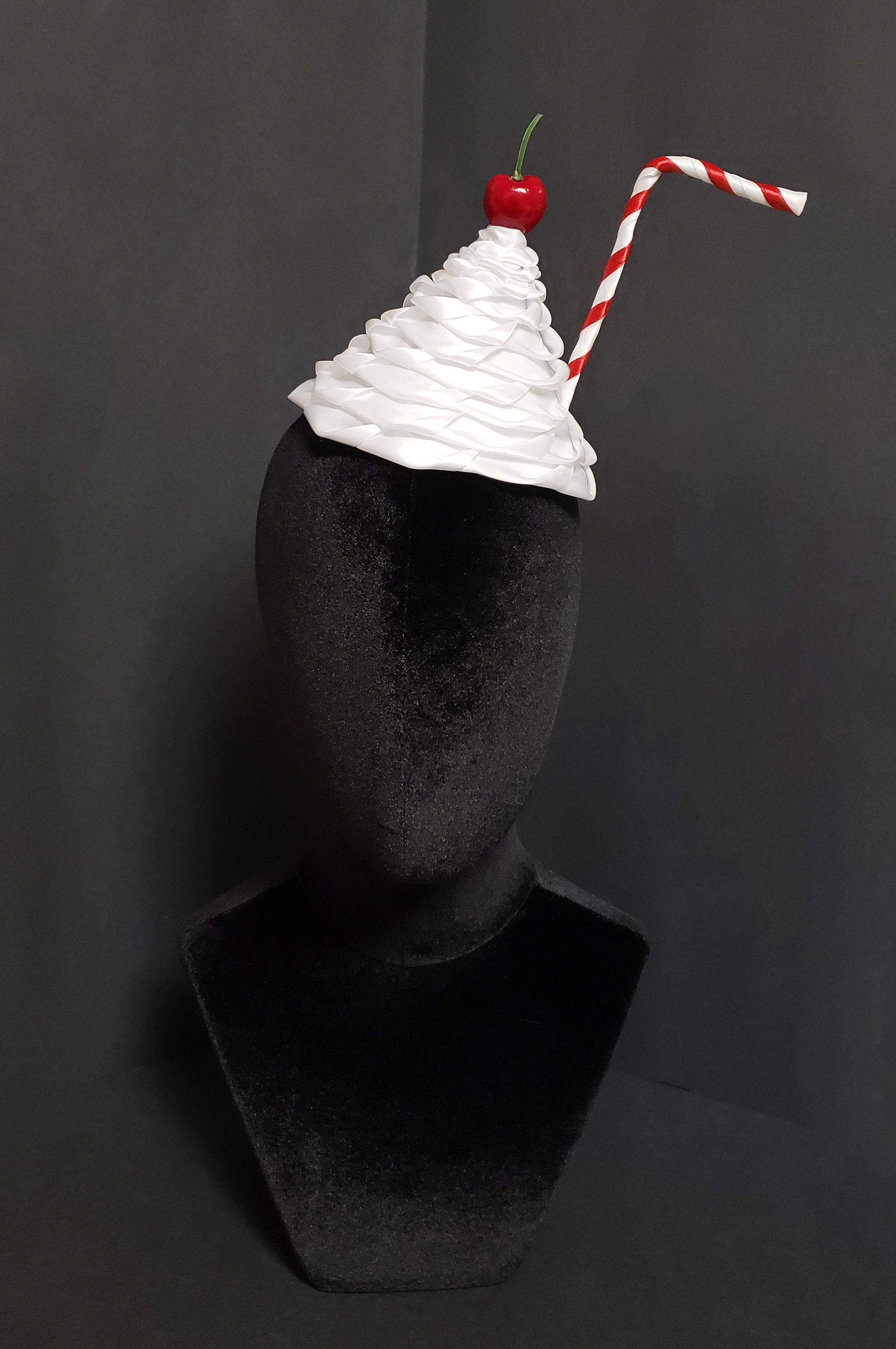 Sweet Whipped Cream Diner Milkshake Hat ~ Cherry, Strawberry, or