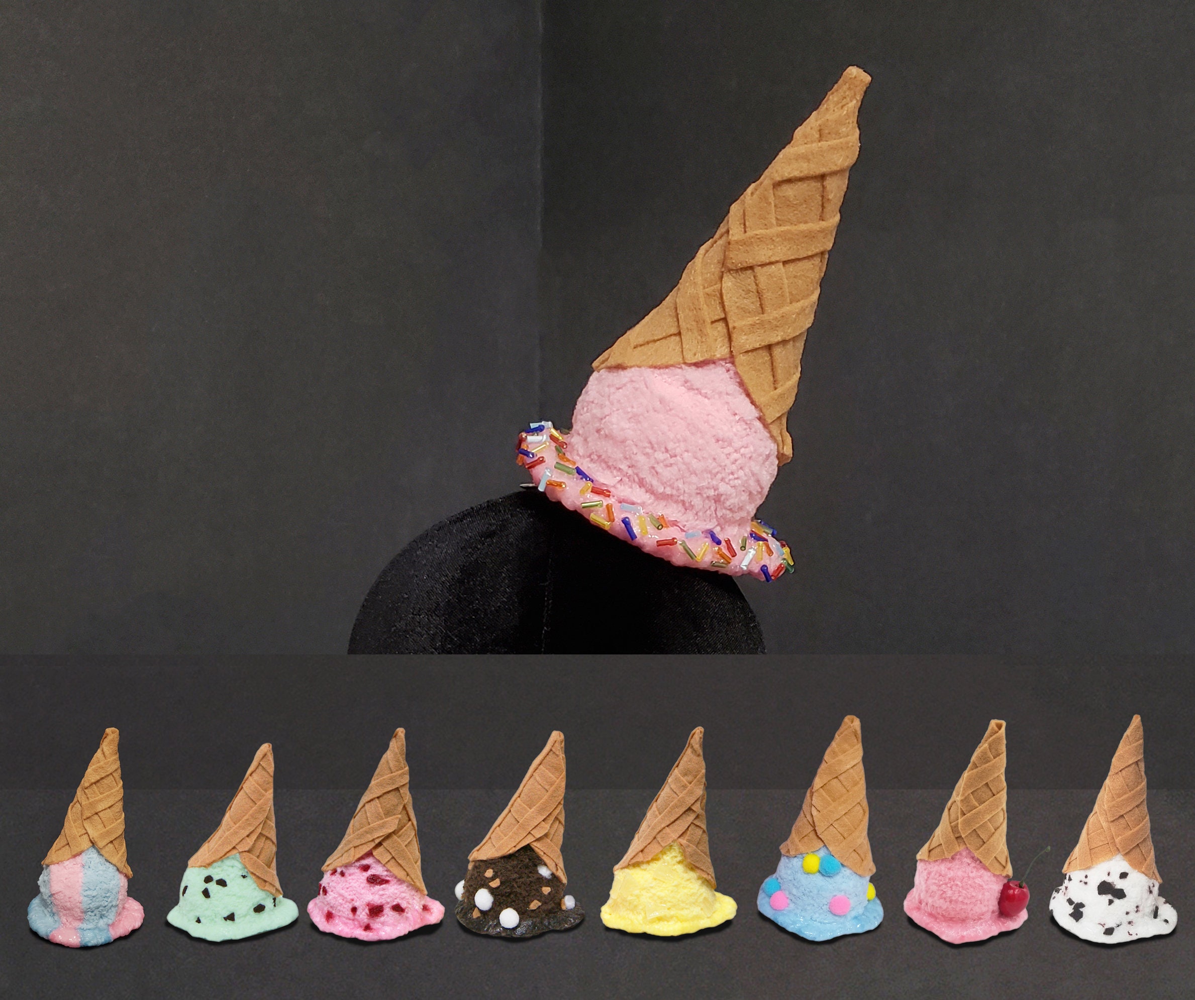 Upside Down Melted Ice Cream Cone Fascinator or Desk Decor ~ 20+ Flav…