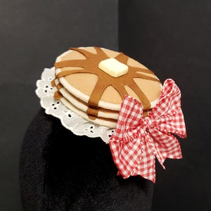 Sweet Old Fashioned Maple Syrup Pancakes and Butter Fascinator Hat or Desk Decor ~ Made to Order