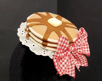Sweet Old Fashioned Maple Syrup Pancakes and Butter Fascinator Hat or Desk Decor ~ Made to Order